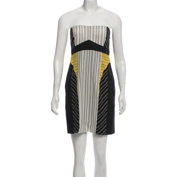 Helmut Lang Strapless Mini Dress Black & Yellow - Picture 4 of 10